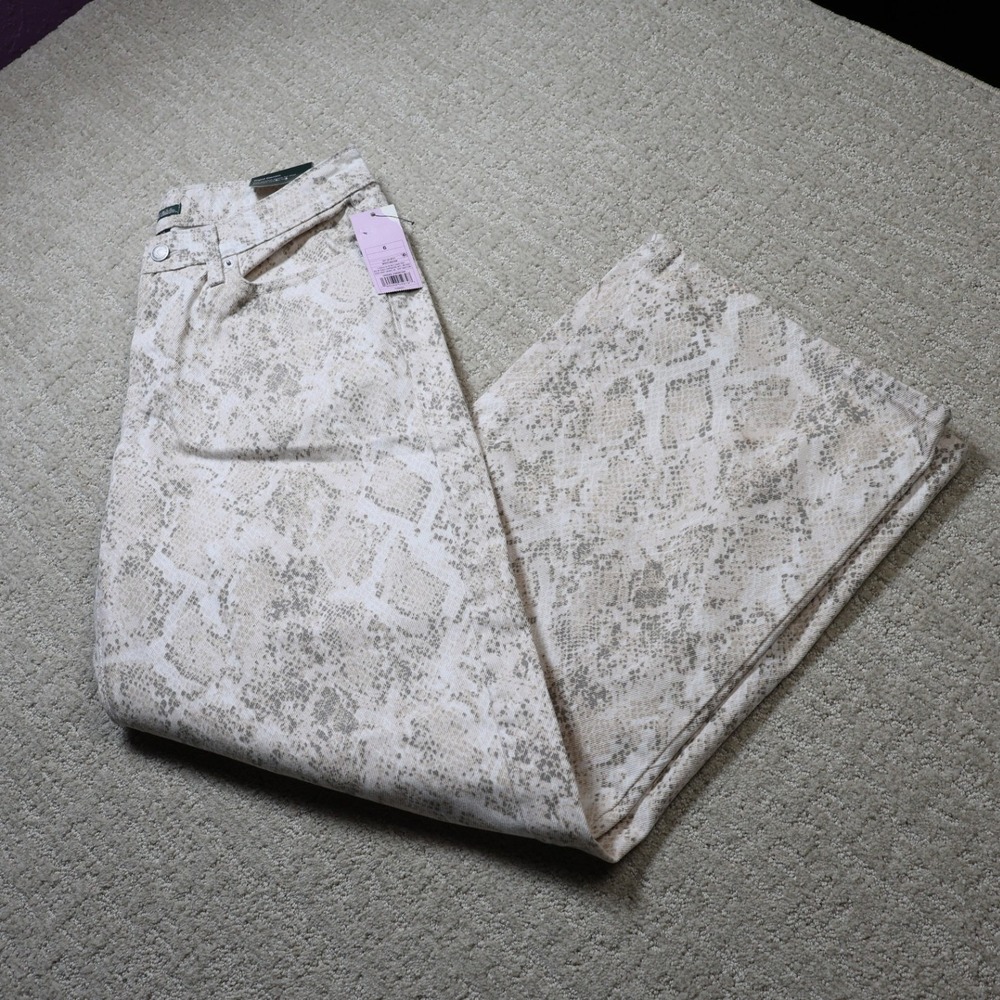Wild Fable Womens Low-Rise Baggy Jeans Snakeskin Print Rigid Denim Size 6 31"